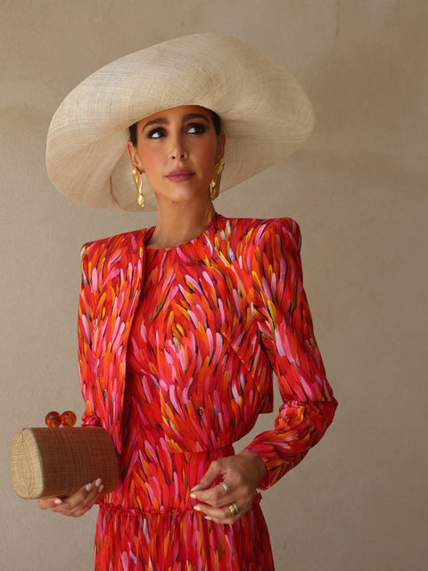 Conjunto con chaqueta alegra estampado invitada