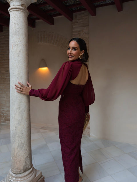 Vestido Aura Burdeos