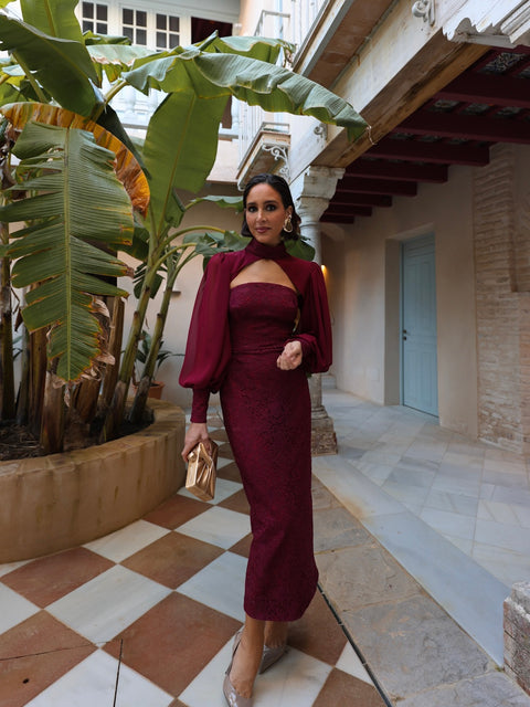 Vestido Aura Burdeos