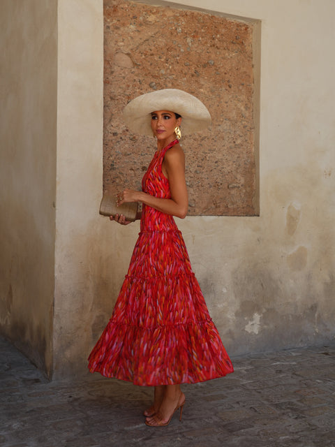 Lateral del vestido Alegra estampado