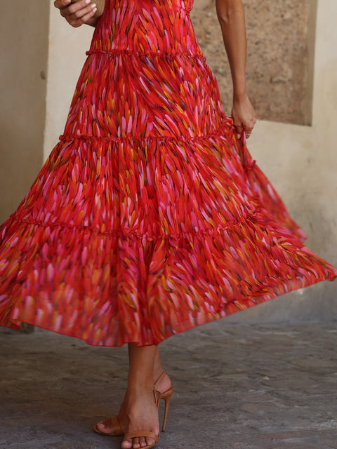 Vuelo falda vestido estampado alegra
