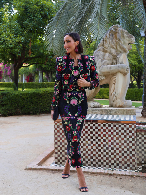 Conjunto de invitada clasica sevilla bordado