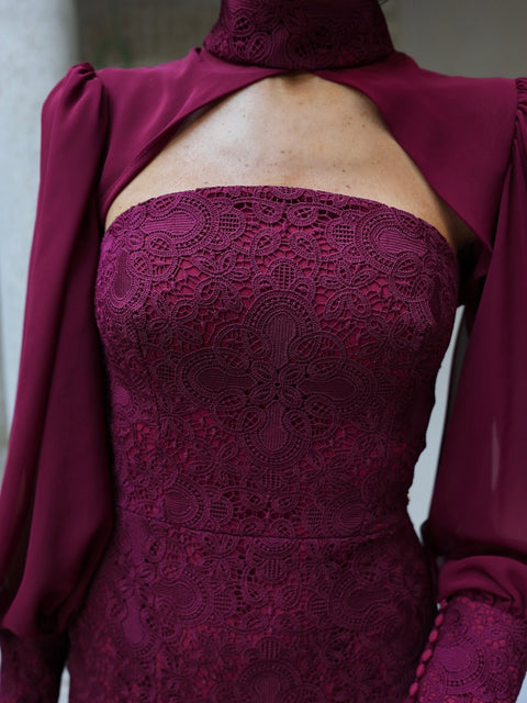 Vestido Aura Burdeos