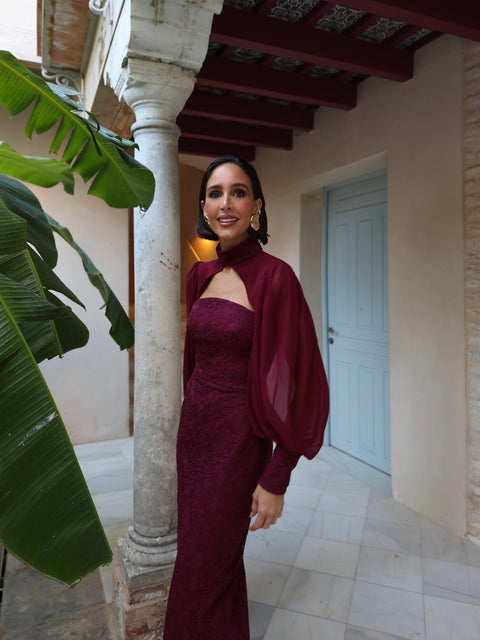 Vestido Aura Burdeos