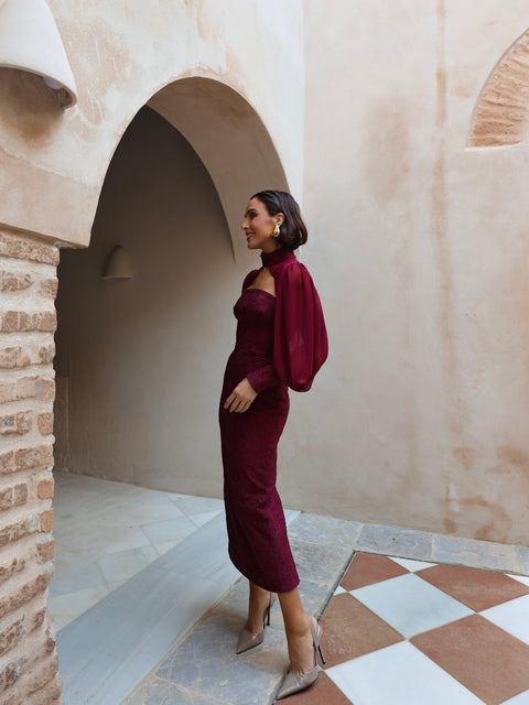 Vestido Aura Burdeos