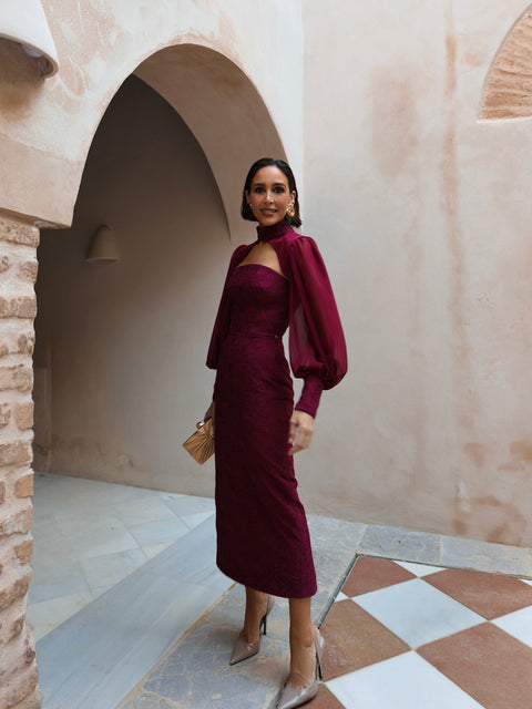 Vestido Aura Burdeos