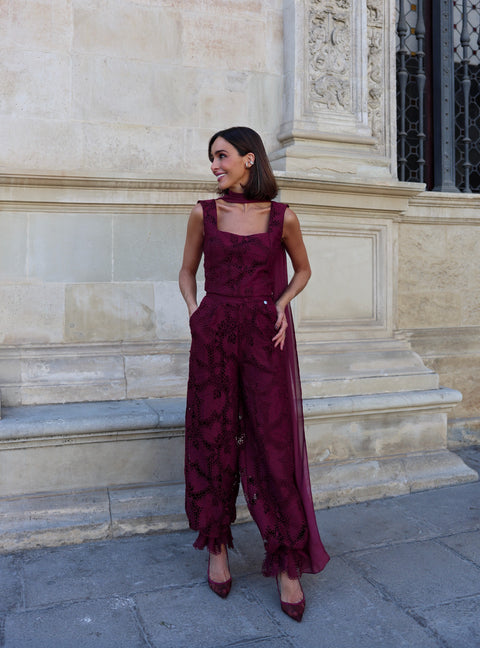 Pantalón Guipur Amarante