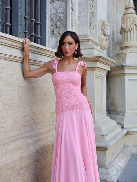 Vestido Largo Lacería