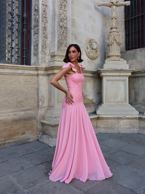 Vestido Largo Lacería